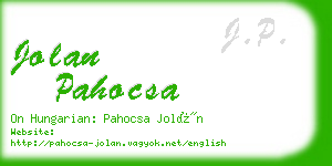 jolan pahocsa business card